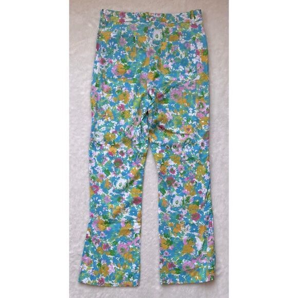 NWT Zara Floral Printed Linen Blend High Waisted Cropped Flare Trousers, Size 4 - Picture 14 of 16